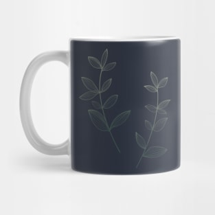 Abstract Branches With Leaves - Green Mug